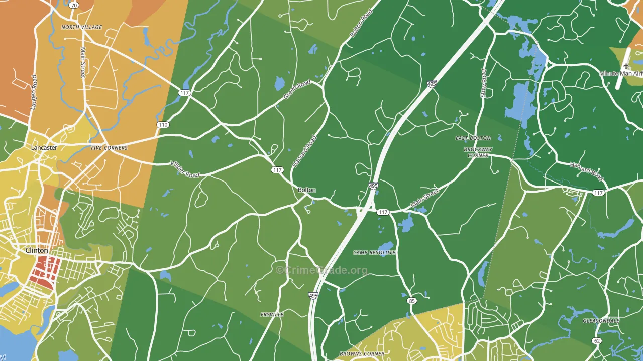 Bolton, MA Map of Assault Rates