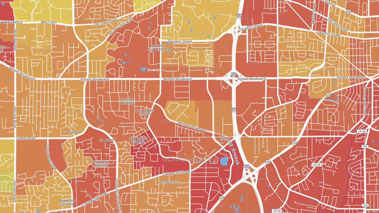 Bolton, Mobile, AL Map of Assault Rates