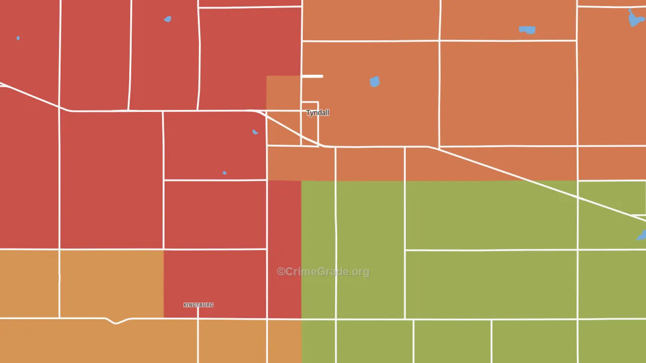Bon Homme County, SD Map of Assault Rates