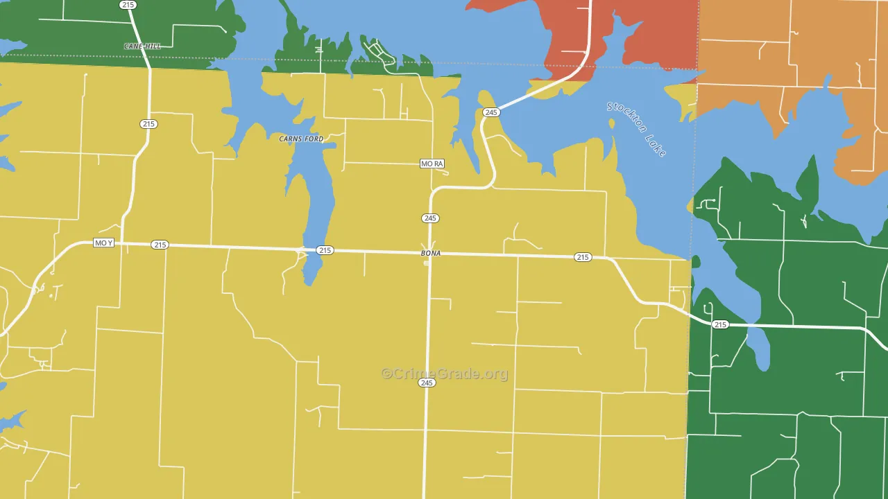 Bona, MO Map of Assault Rates