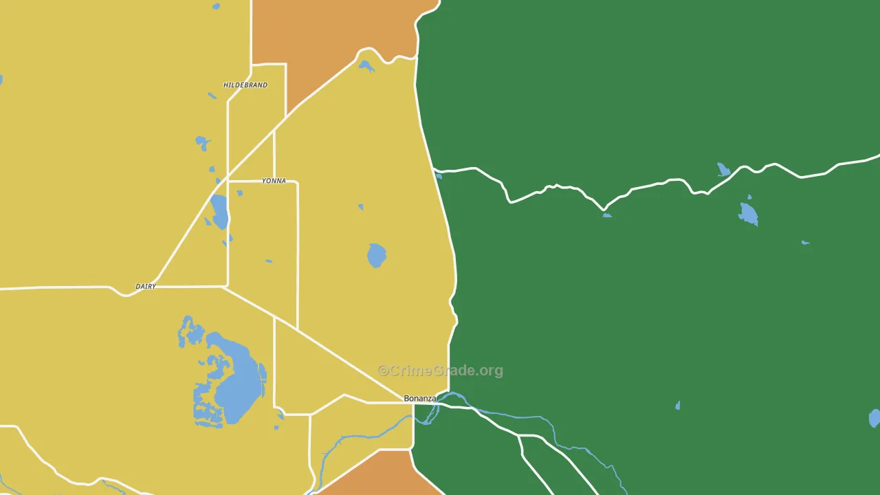 Bonanza, OR Map of Assault Rates