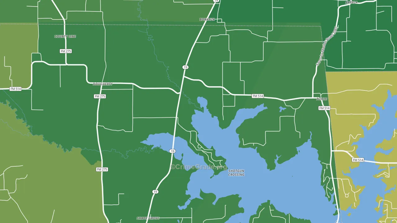 Bonanza, TX Map of Assault Rates