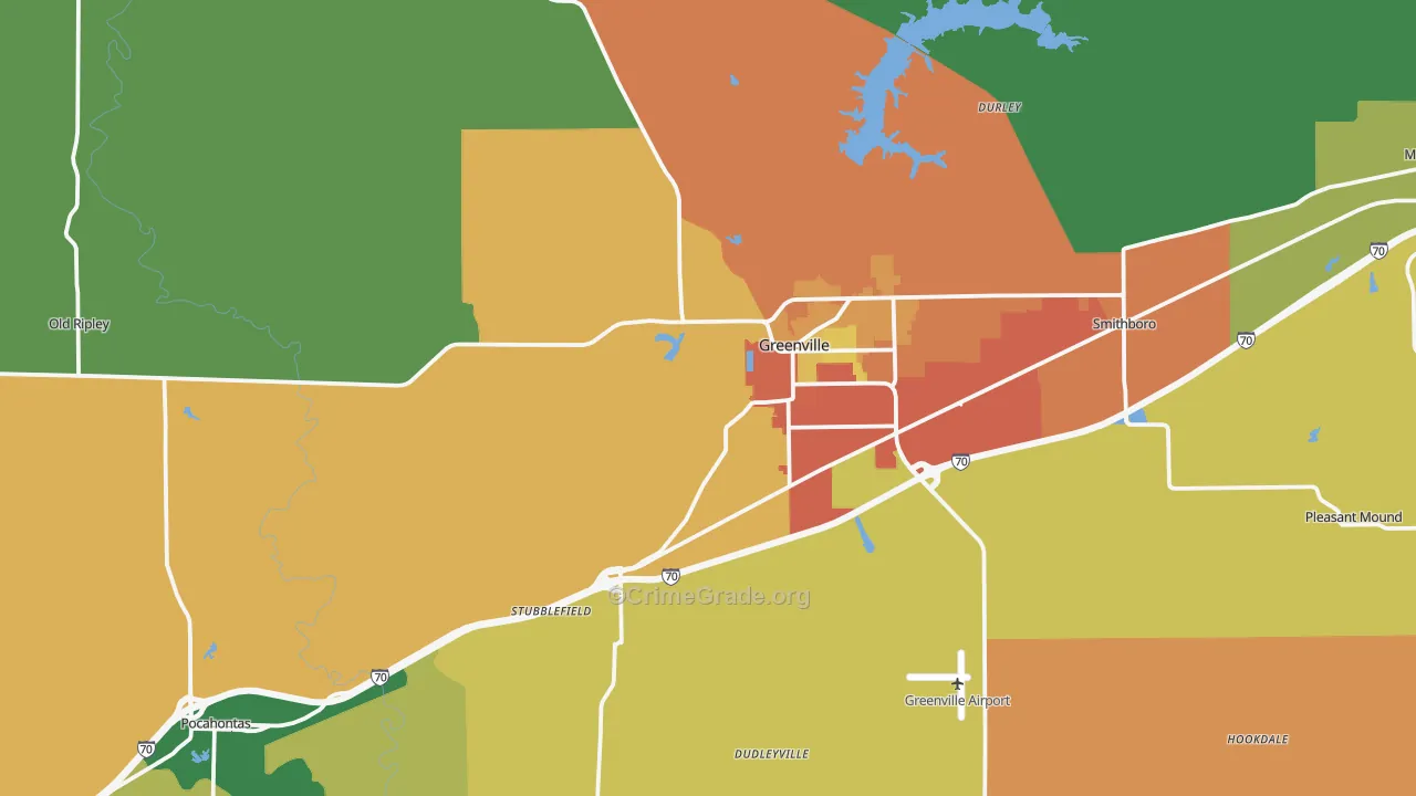 Bond County, IL Map of Assault Rates