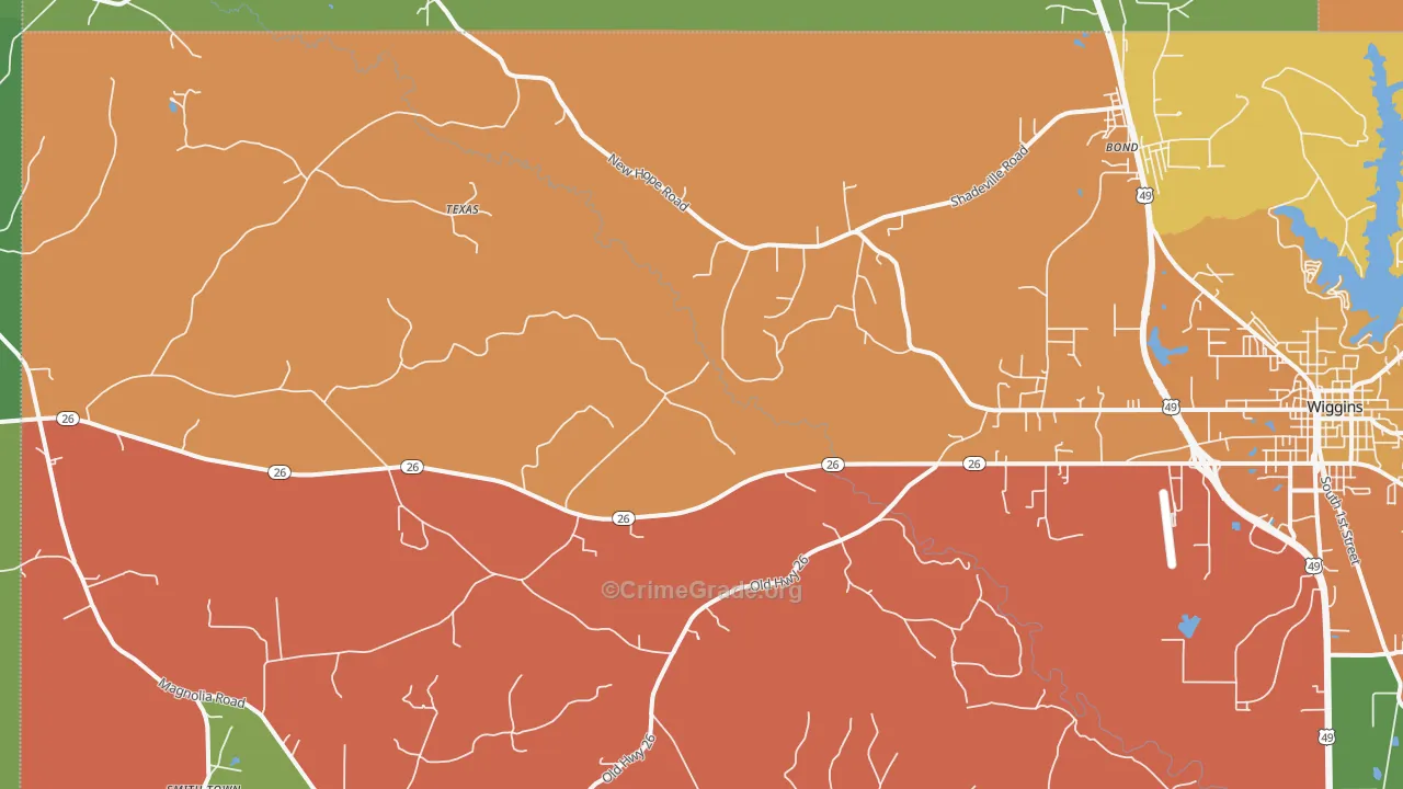 Bond, MS Map of Assault Rates