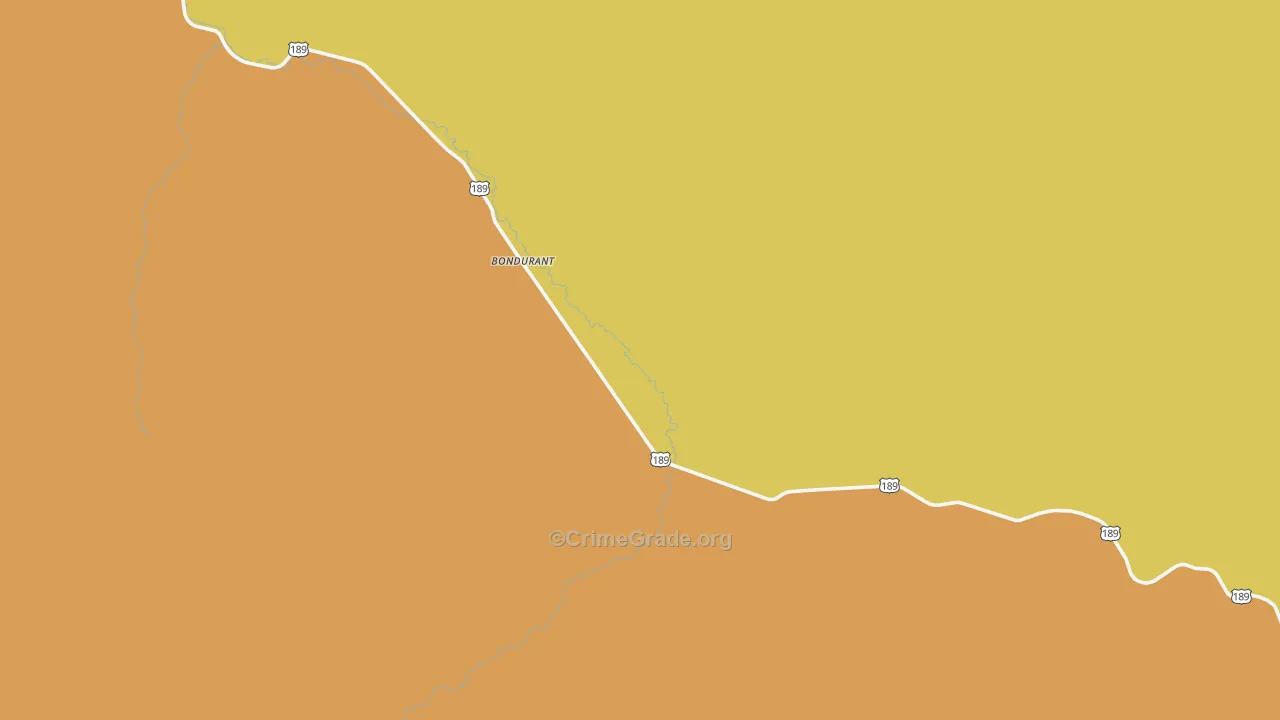 Bondurant, WY Map of Assault Rates