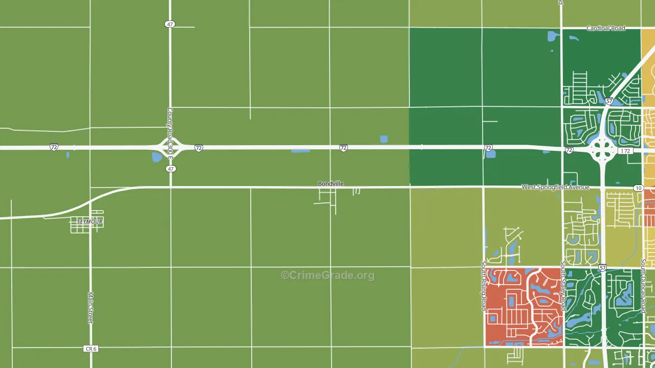 Bondville, IL Map of Assault Rates