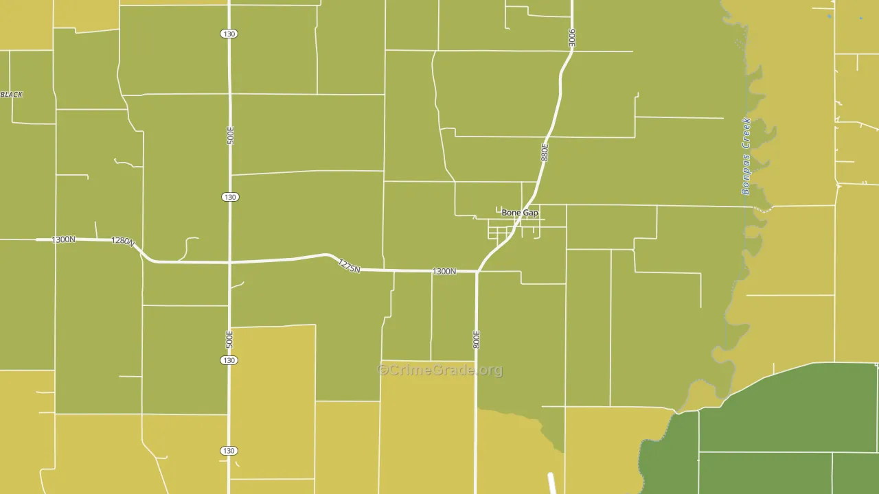 Bone Gap, IL Map of Assault Rates