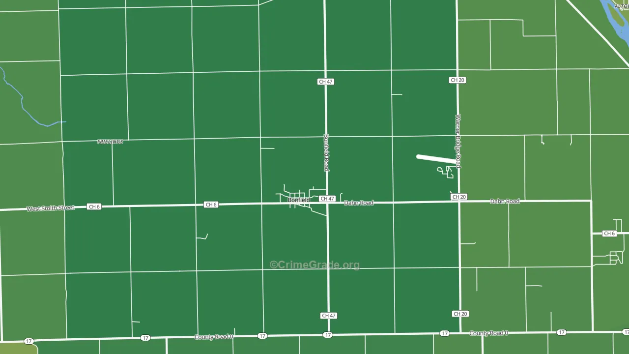 Bonfield, IL Map of Assault Rates