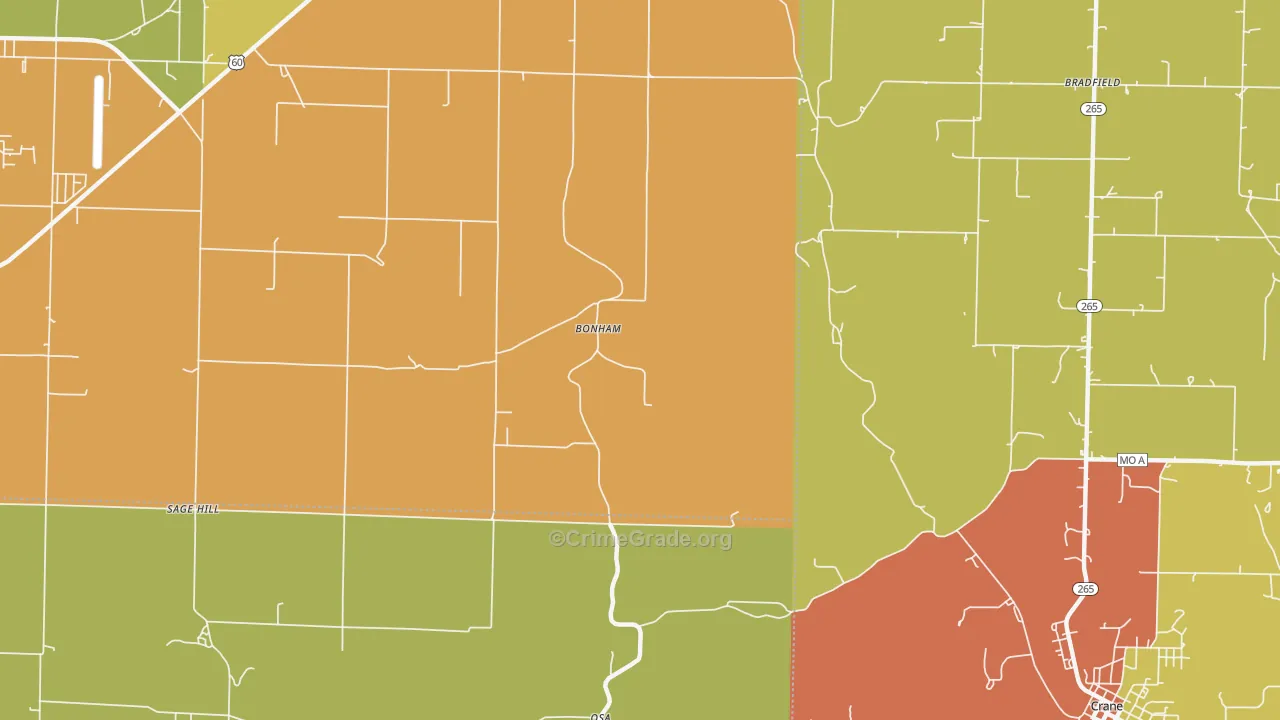Bonham, MO Map of Assault Rates