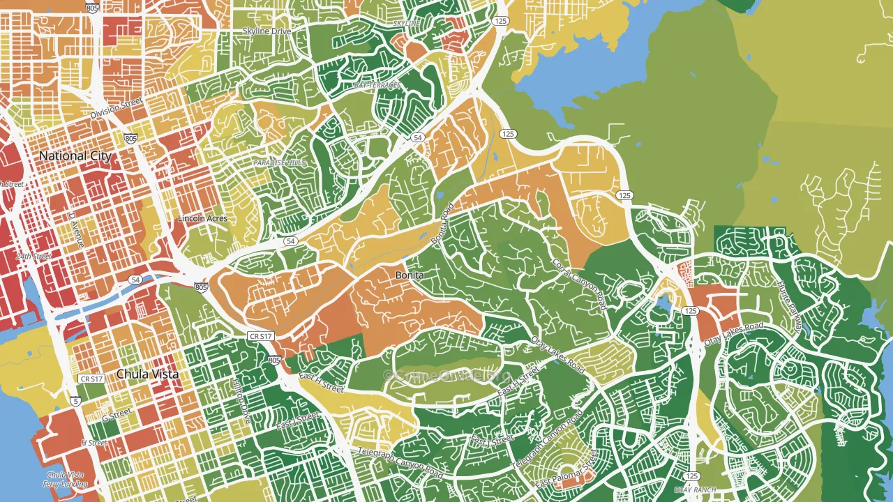 Bonita, CA Map of Assault Rates