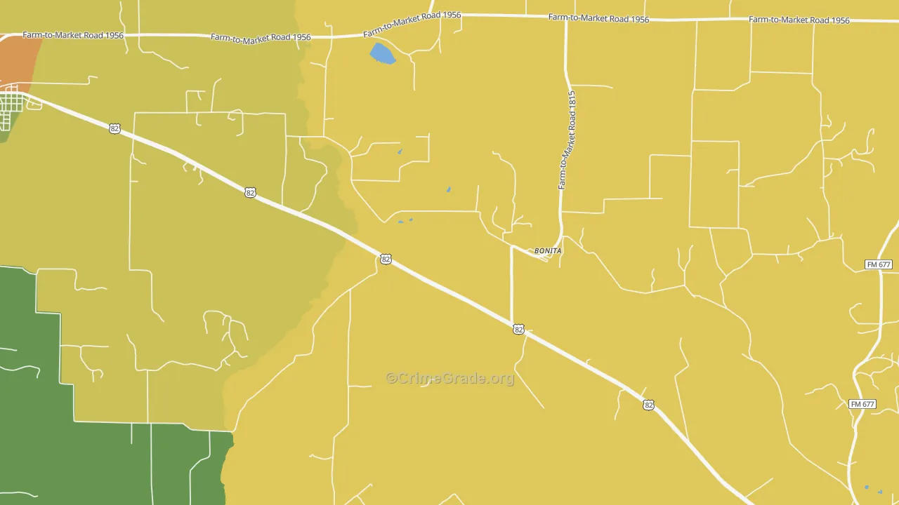 Bonita, TX Map of Assault Rates