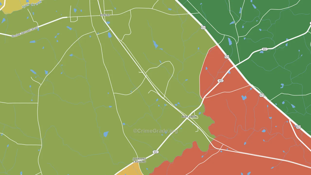 Bonlee, NC Map of Assault Rates