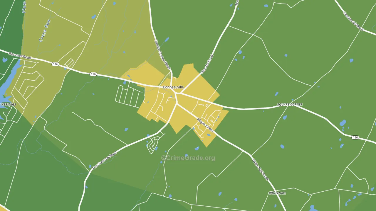 Bonneauville, PA Map of Assault Rates