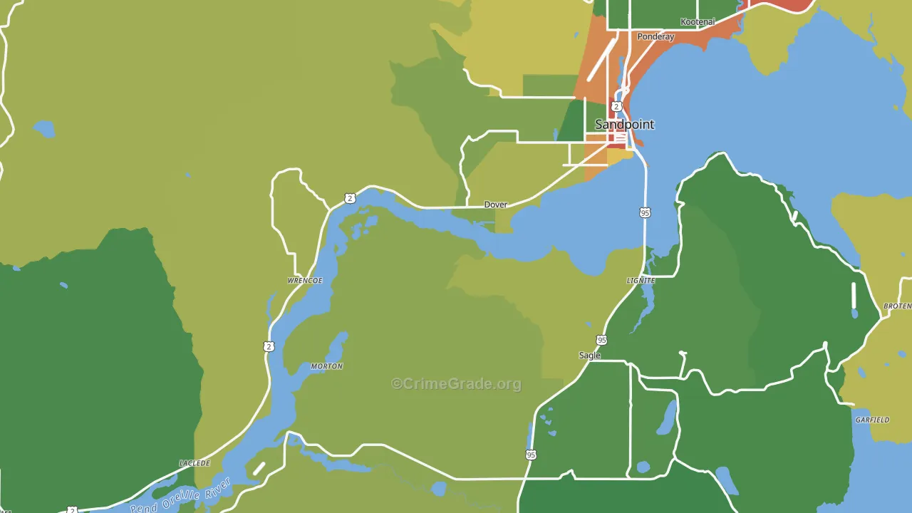 Bonner County, ID Map of Assault Rates