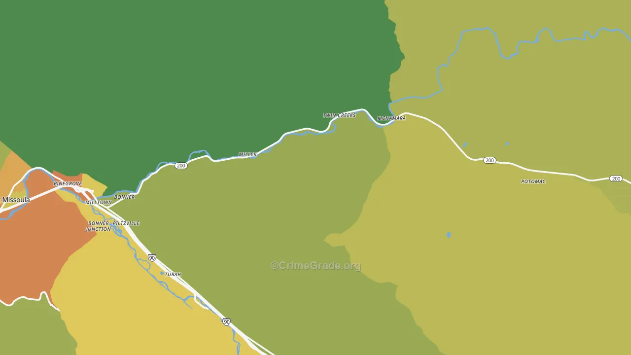 Bonner, MT Map of Assault Rates