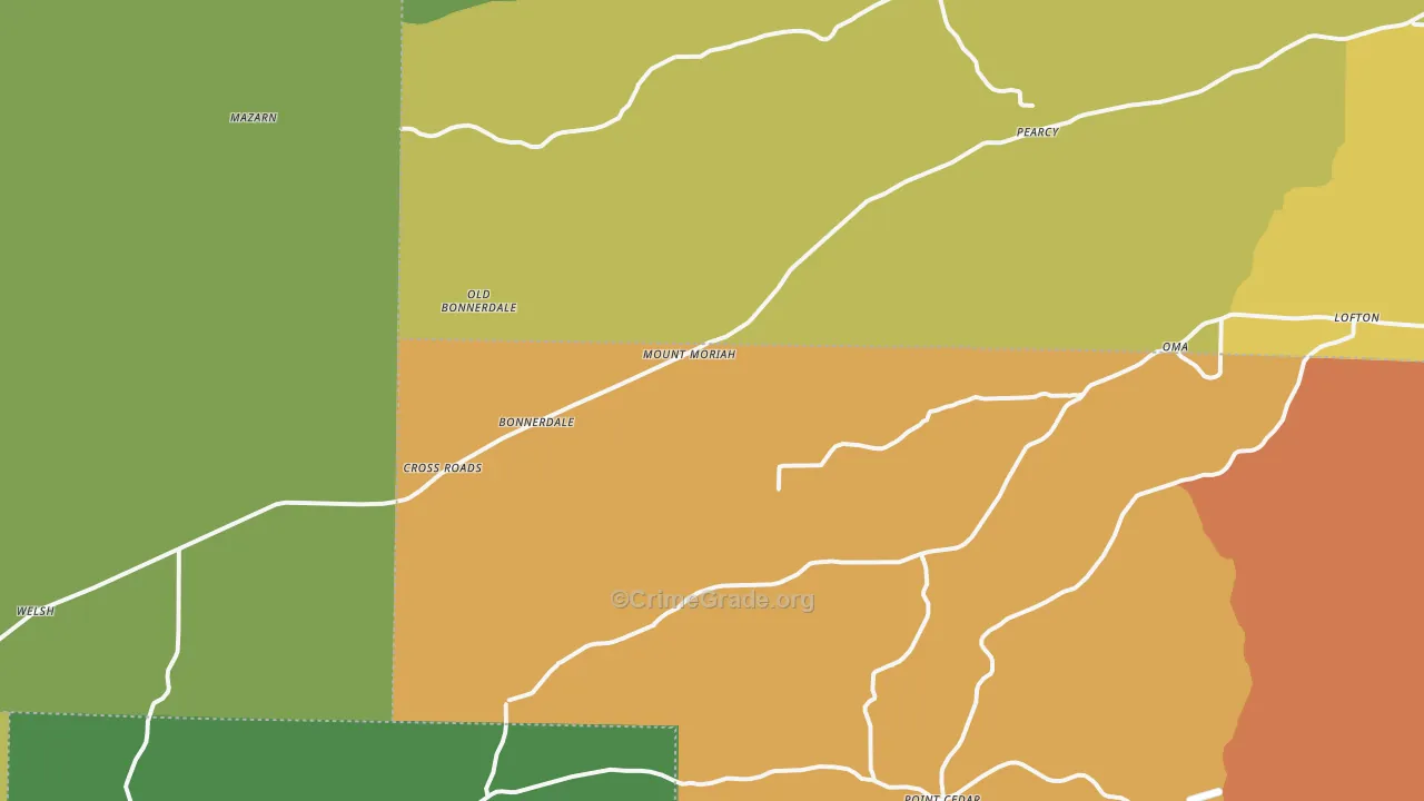 Bonnerdale, AR Map of Assault Rates
