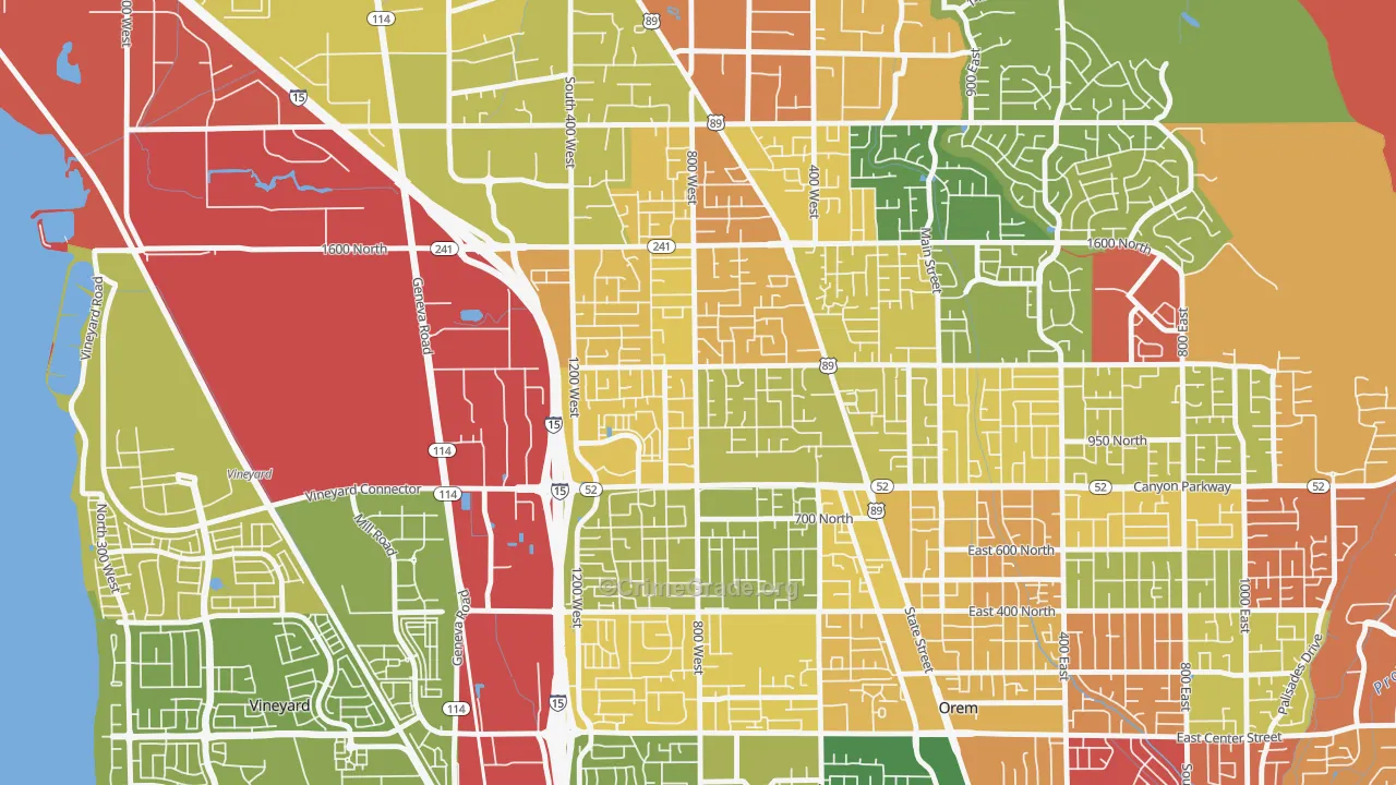 Bonneville, Orem, UT Map of Assault Rates