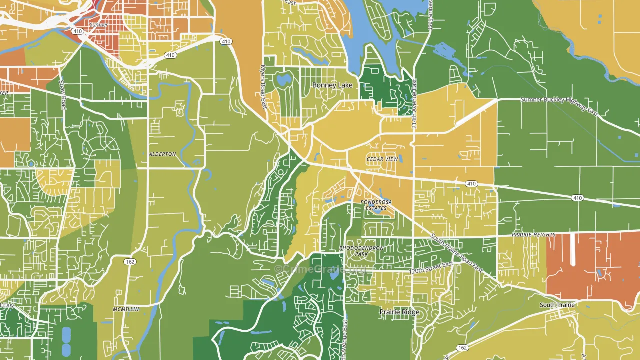 Bonney Lake, WA Map of Assault Rates