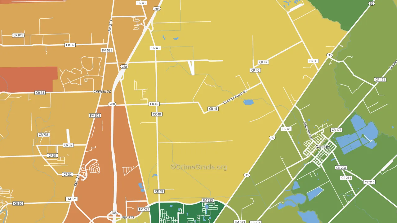 Bonney, TX Map of Assault Rates
