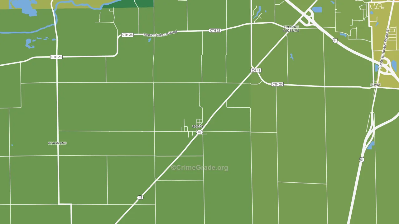 Boody, IL Map of Assault Rates