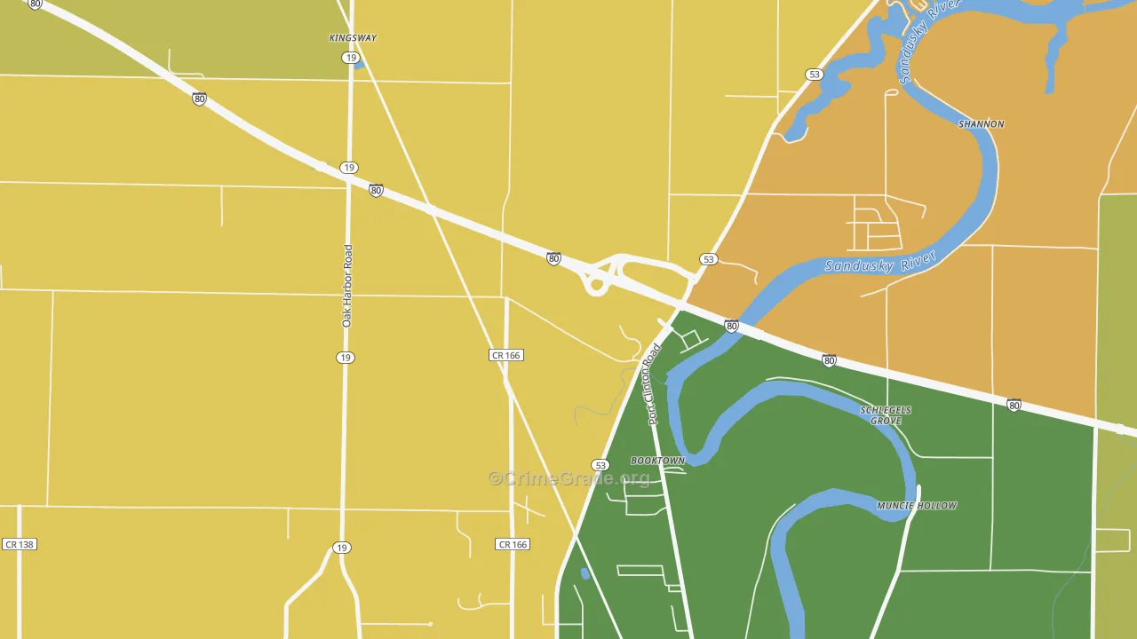 Booktown, OH Map of Assault Rates