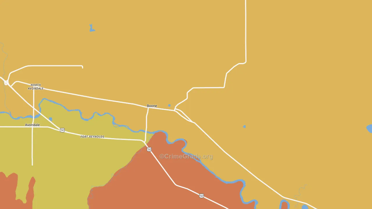 Boone, CO Map of Assault Rates