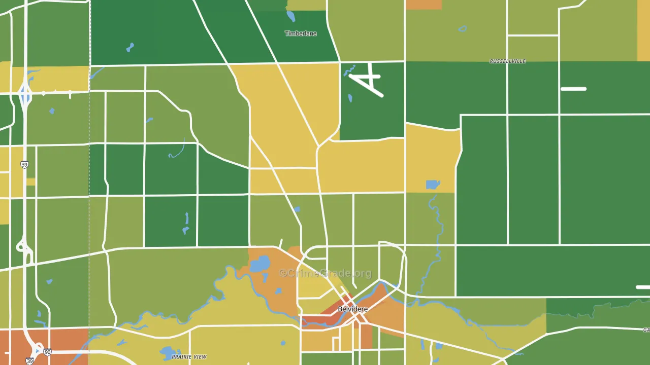 Boone County, IL Map of Assault Rates