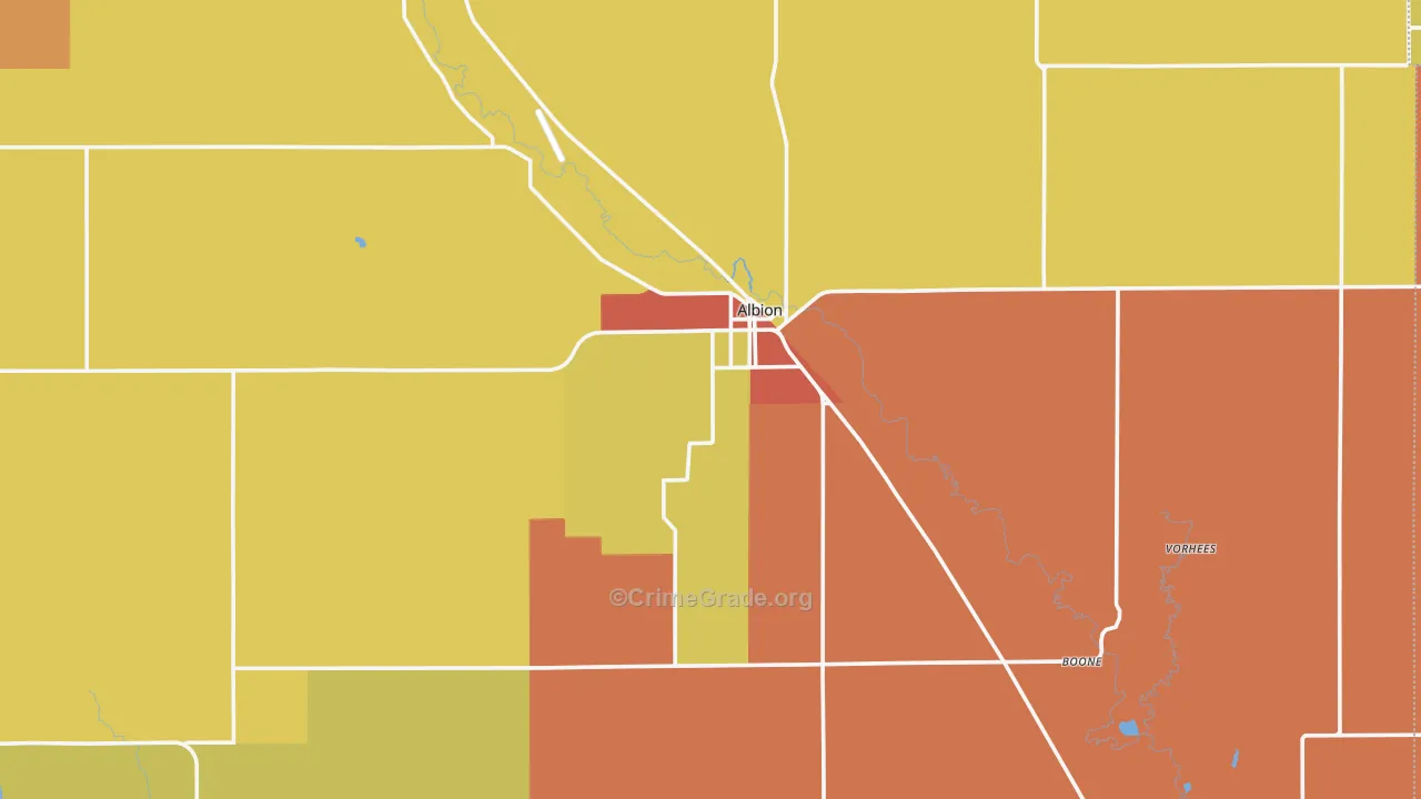 Boone County, NE Map of Assault Rates