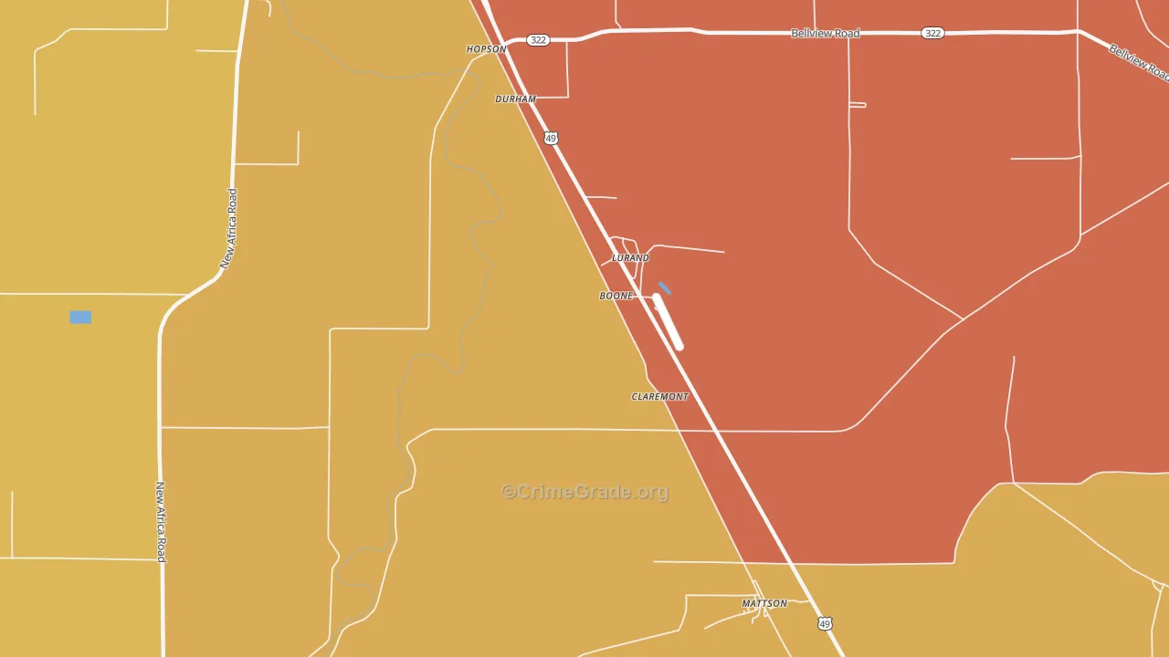 Boone, MS Map of Assault Rates