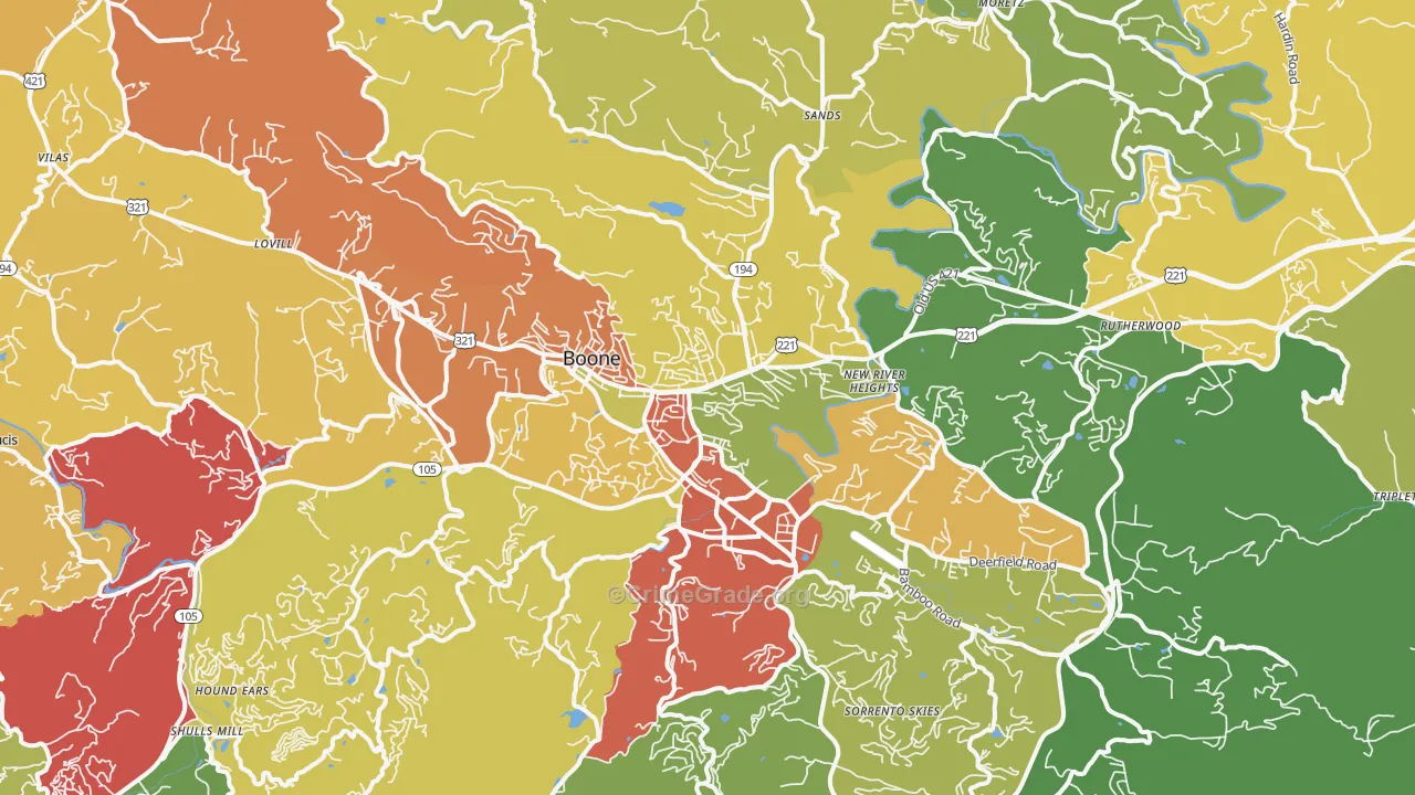 Boone, NC Map of Assault Rates