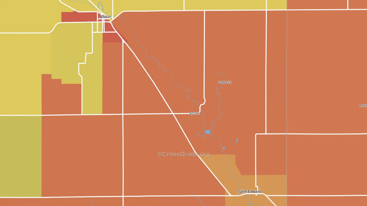 Boone, NE Map of Assault Rates