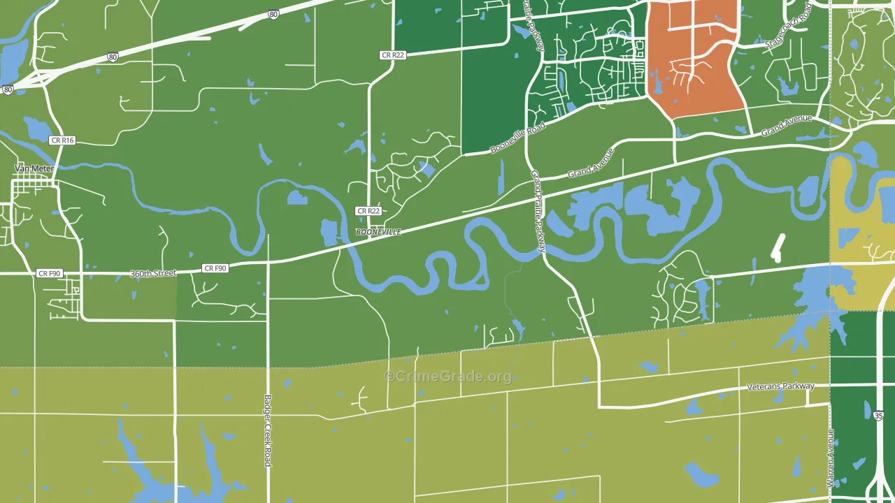 Booneville, IA Map of Assault Rates