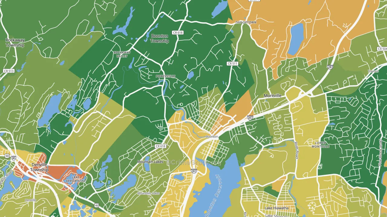 Boonton, NJ Map of Assault Rates