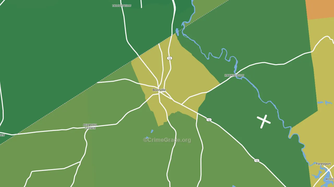 Boonville, NY Map of Assault Rates