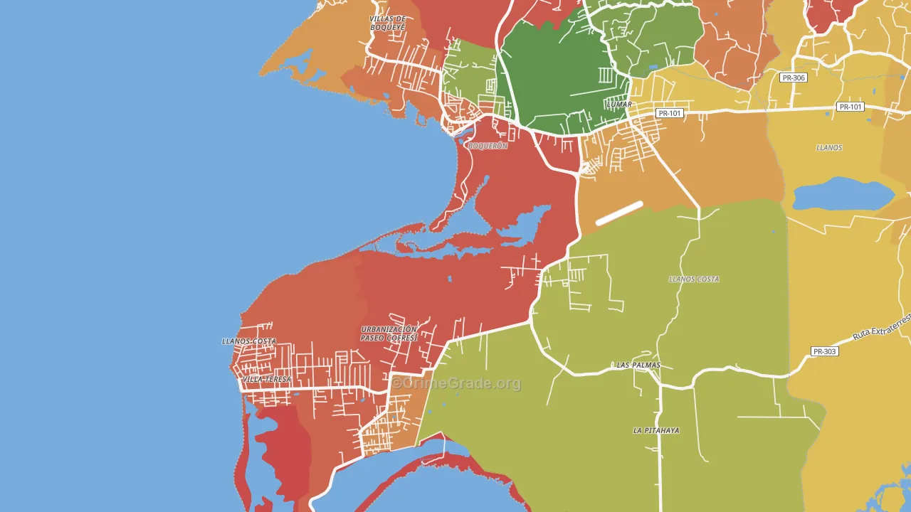 Boqueron, PR Map of Assault Rates