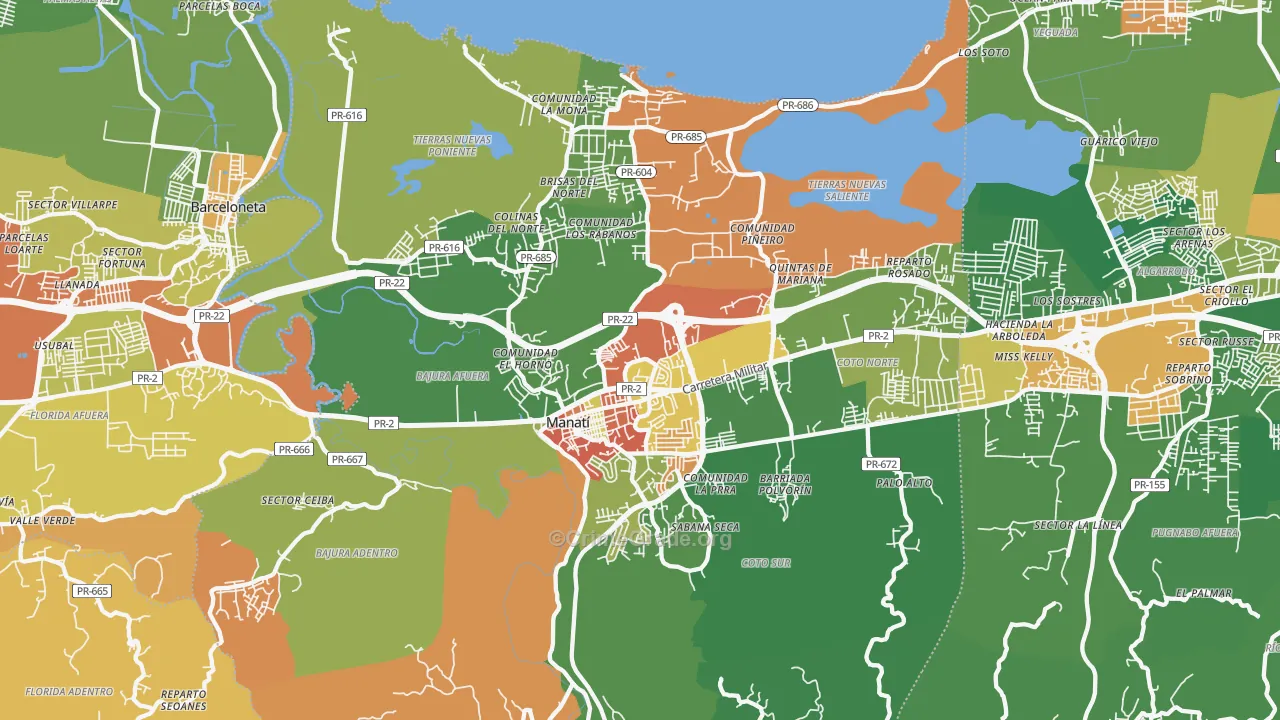 Boquillas, PR Map of Assault Rates