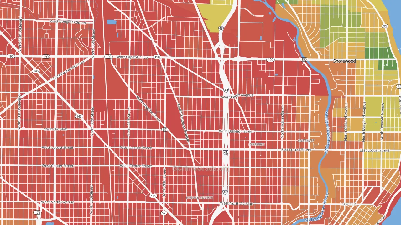 Borchert Field, Milwaukee, WI Map of Assault Rates