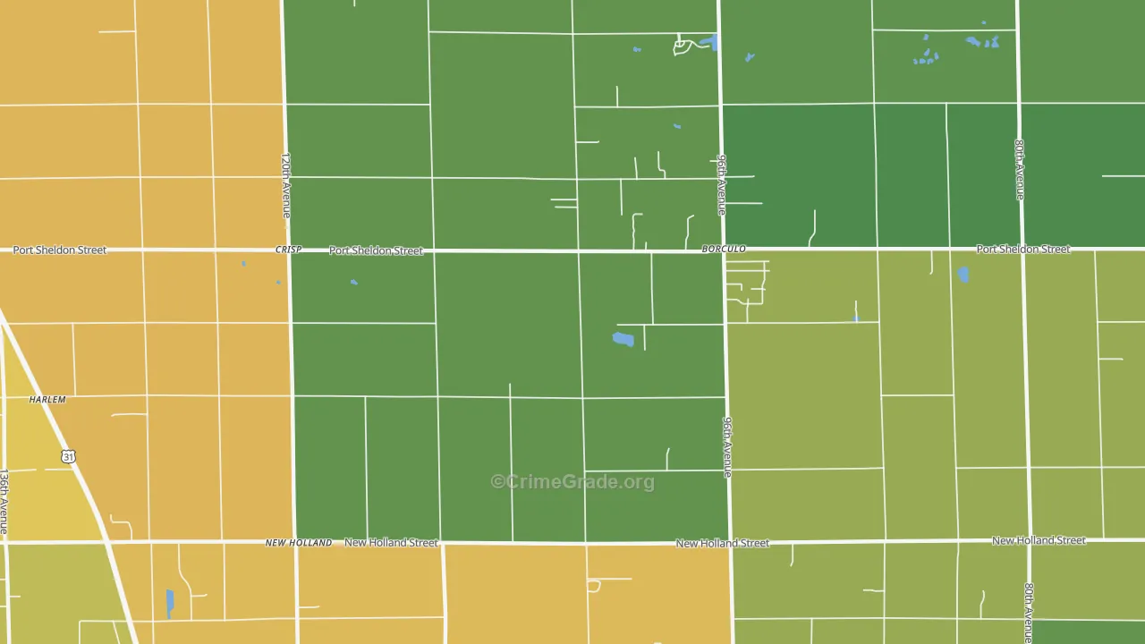 Borculo, MI Map of Assault Rates