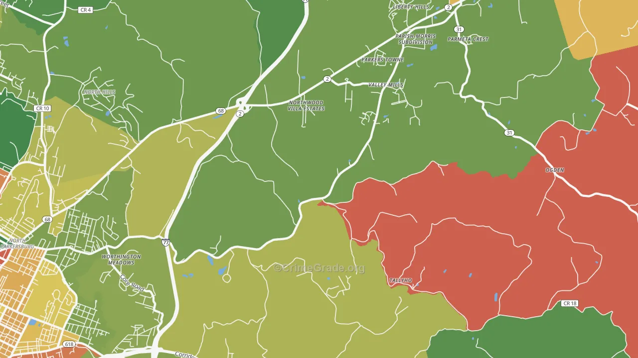 Boreman, WV Map of Assault Rates