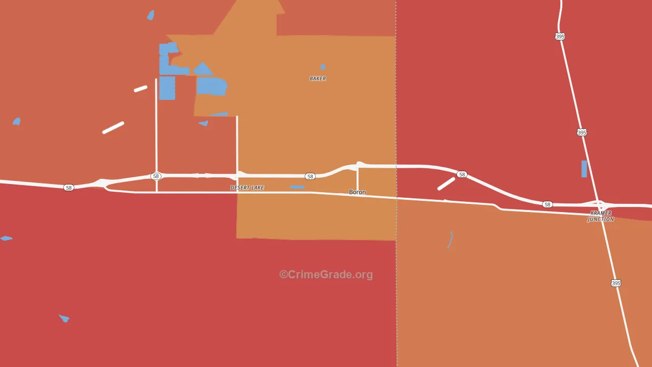 Boron, CA Map of Assault Rates
