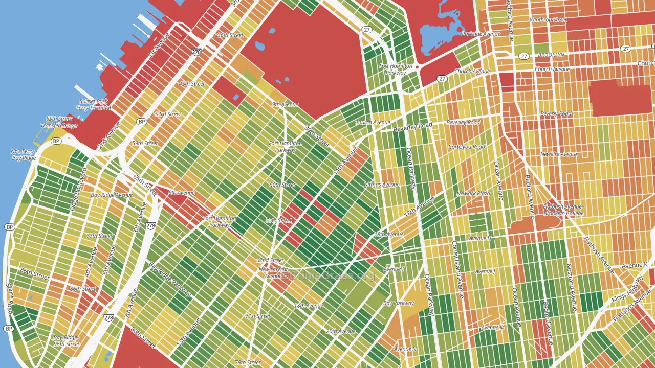 Borough Park, Brooklyn, NY Map of Assault Rates