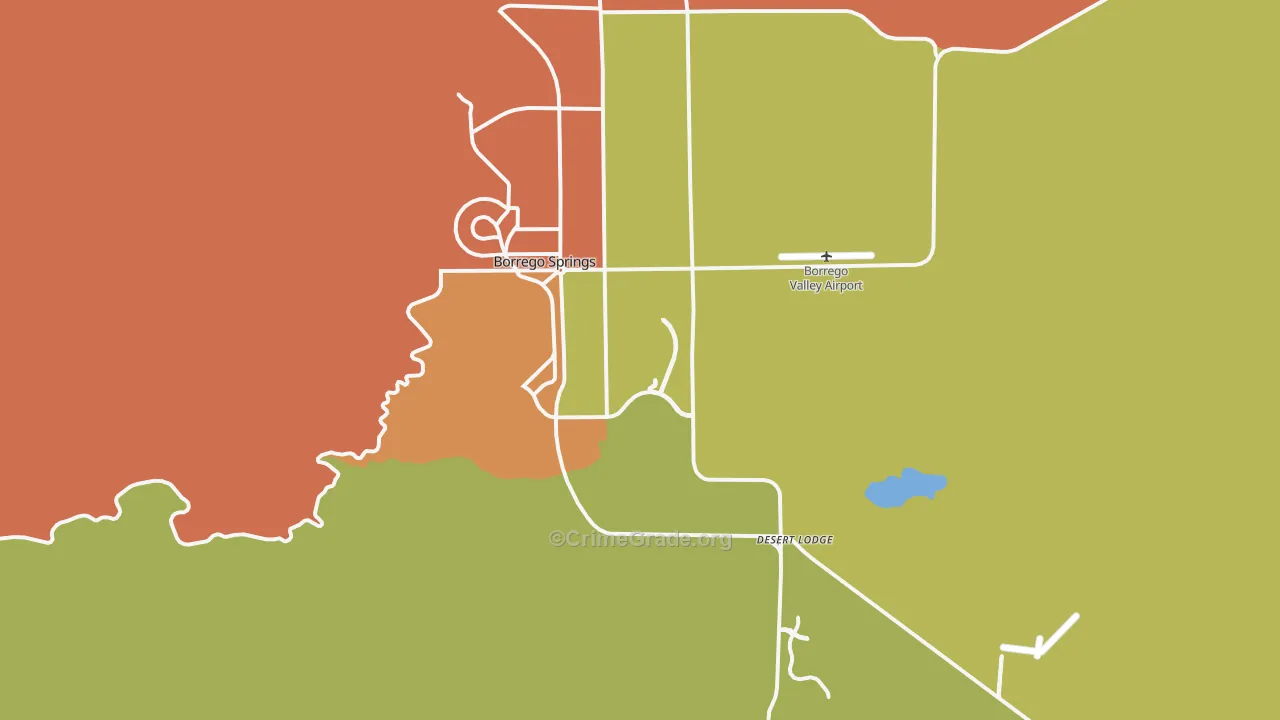 Borrego Springs, CA Map of Assault Rates