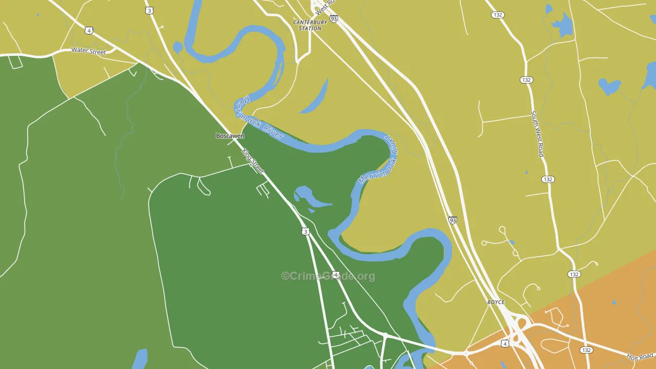 Boscawen, NH Map of Assault Rates