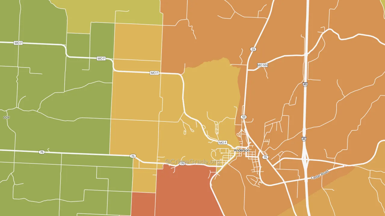 Bosky Dell, MO Map of Assault Rates