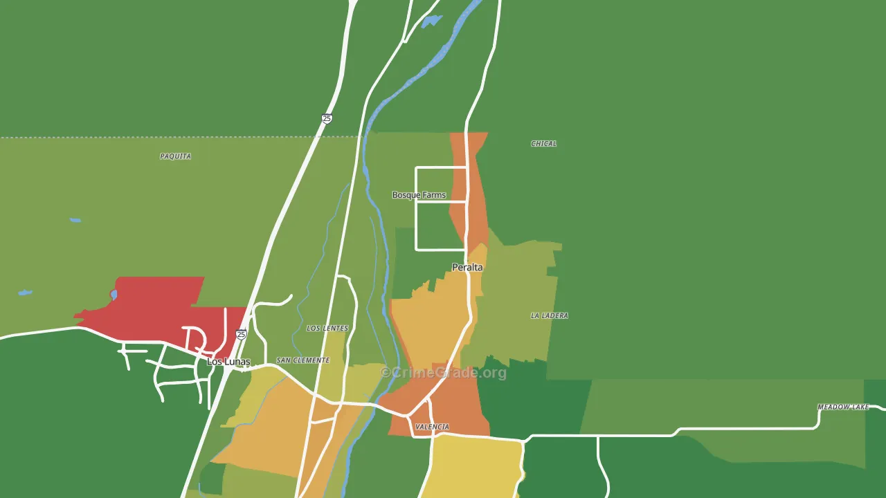 Bosque Farms, NM Map of Assault Rates