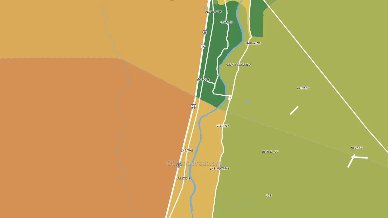 Bosque, NM Map of Assault Rates