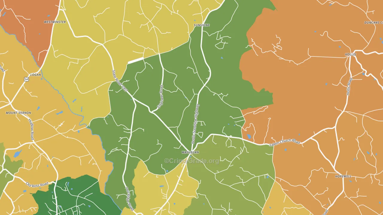 Bostic, NC Map of Assault Rates
