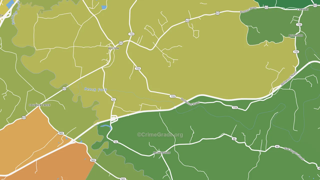 Boston, KY Map of Assault Rates