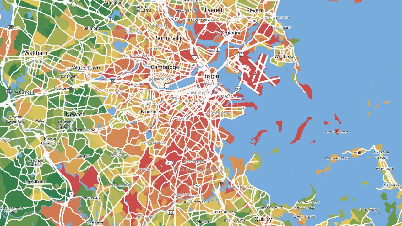Boston, MA Map of Assault Rates