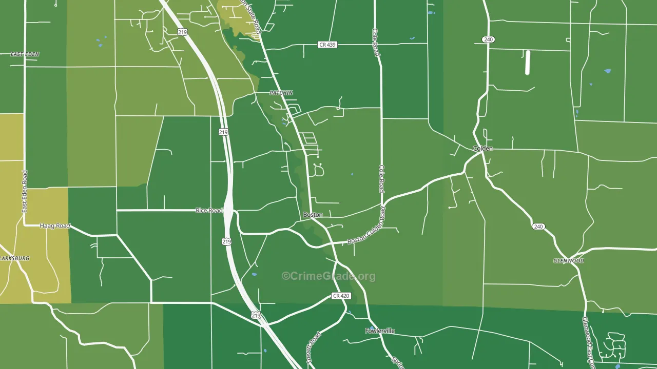Boston, NY Map of Assault Rates